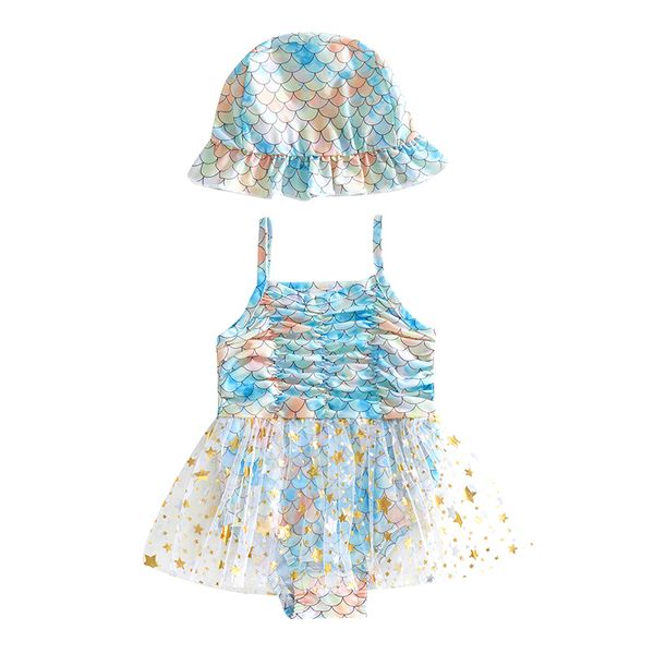 rompers baby girls mermaid clothing summer romper with hat suit sleeveless straps jumpsuit swimwear outfits 230630, Blue
rompers baby girls mermaid clothing summer romper with hat suit sleeveless straps jumpsuit swimwear outfits 230630, Blue