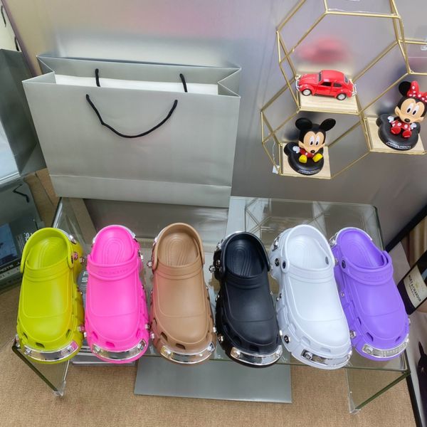 casual shoes designer for both men women same style paris baotou slippers hole shaped shoes sponge cake thick sole metal willow nail decorat, Black
casual shoes designer for both men women same style paris baotou slippers hole shaped shoes sponge cake thick sole metal willow nail decorat, Black