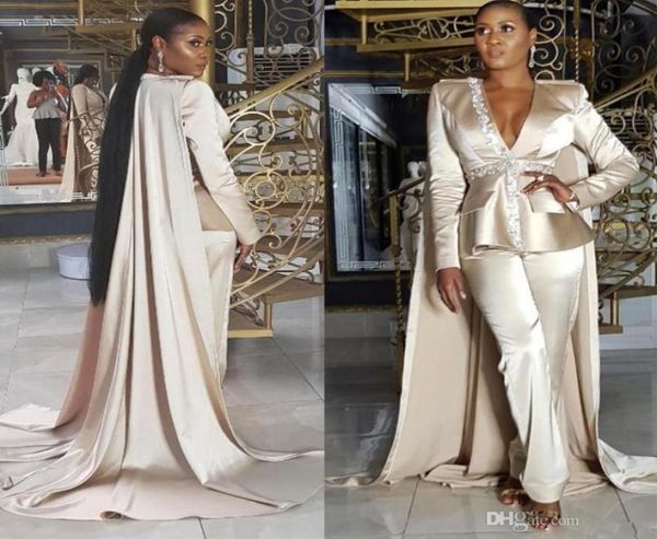champagne empire jumpsuit evening dresses with cape v neck long sleeve peplum satin red carpet celebrity gown ankle length formal 2843056, Black;red
champagne empire jumpsuit evening dresses with cape v neck long sleeve peplum satin red carpet celebrity gown ankle length formal 2843056, Black;red