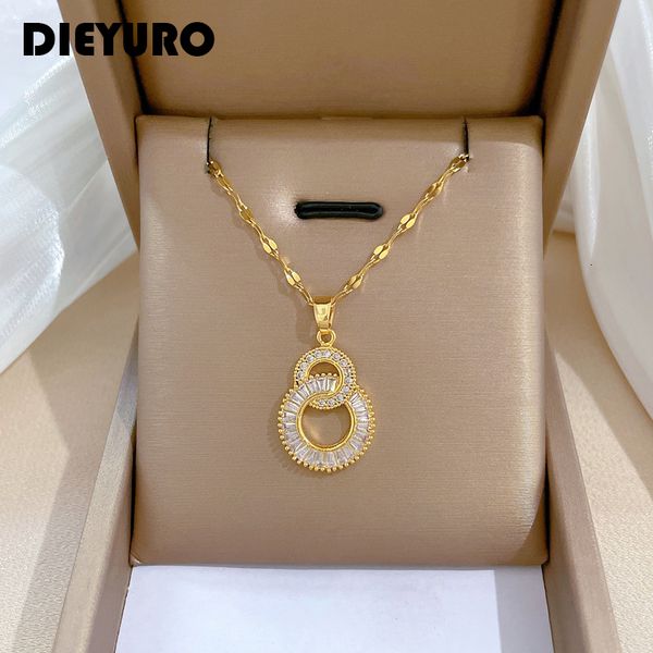 pendant necklaces dieyuro 316l stainless steel crossover circles necklace for women girl luxury choker charm chain jewelry gift party 230630, Silver
pendant necklaces dieyuro 316l stainless steel crossover circles necklace for women girl luxury choker charm chain jewelry gift party 230630, Silver