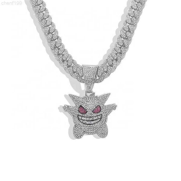 hip hop 12mm cuban chain with zinc alloy and full cz gengar funny elf pendant necklace, Silver
hip hop 12mm cuban chain with zinc alloy and full cz gengar funny elf pendant necklace, Silver