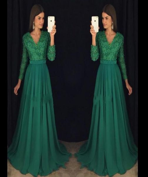 emerald green evening dresses elegant chiffon beaded sashes formal long prom gowns with long sleeves vneck sweep train party gown6883251, Black;red
emerald green evening dresses elegant chiffon beaded sashes formal long prom gowns with long sleeves vneck sweep train party gown6883251, Black;red