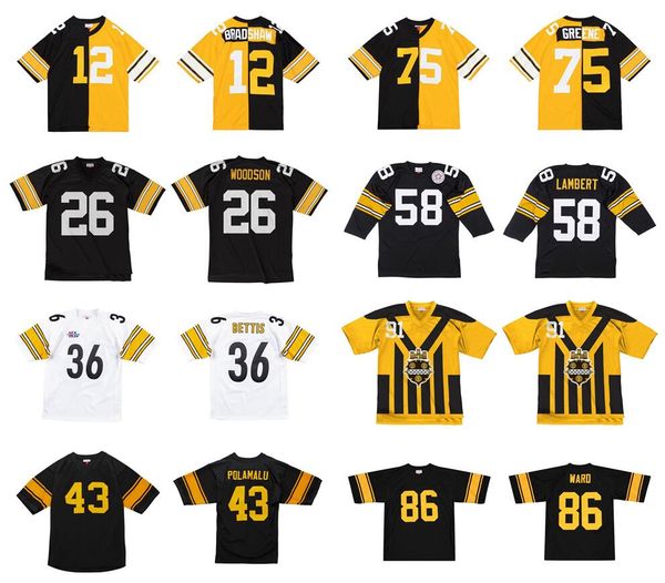 stitched football jersey 12 terry bradshaw 36 jerome bettis 43 troy polamalu 86 hines ward 75 joe greene harris lambert greene mitchell & ne, Black;red
stitched football jersey 12 terry bradshaw 36 jerome bettis 43 troy polamalu 86 hines ward 75 joe greene harris lambert greene mitchell & ne, Black;red
