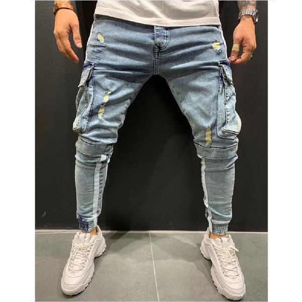 men s jeans mens with side pockets cargo denim trousers men casual blue black slim fit elastic biker jean pants 230629
men s jeans mens with side pockets cargo denim trousers men casual blue black slim fit elastic biker jean pants 230629
