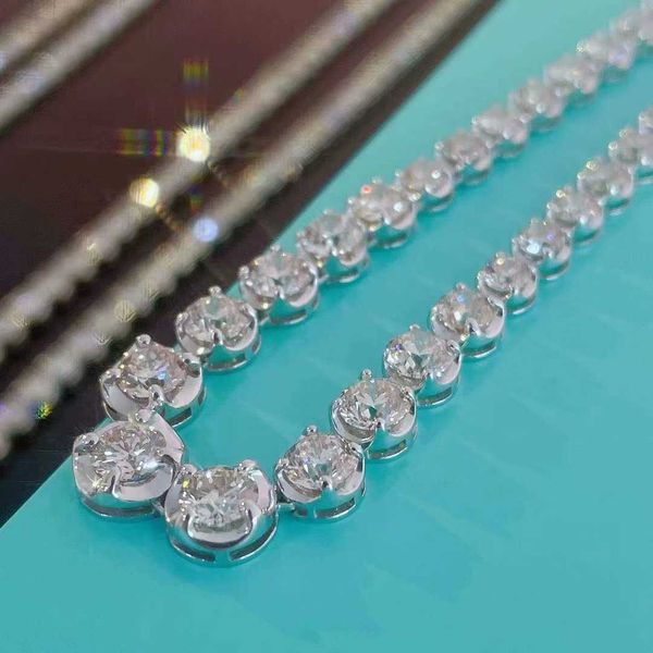 10ct natural diamonds 16 inches 40cm 18k white gold trendy diamond necklace round cut tennis wedding, Silver
10ct natural diamonds 16 inches 40cm 18k white gold trendy diamond necklace round cut tennis wedding, Silver