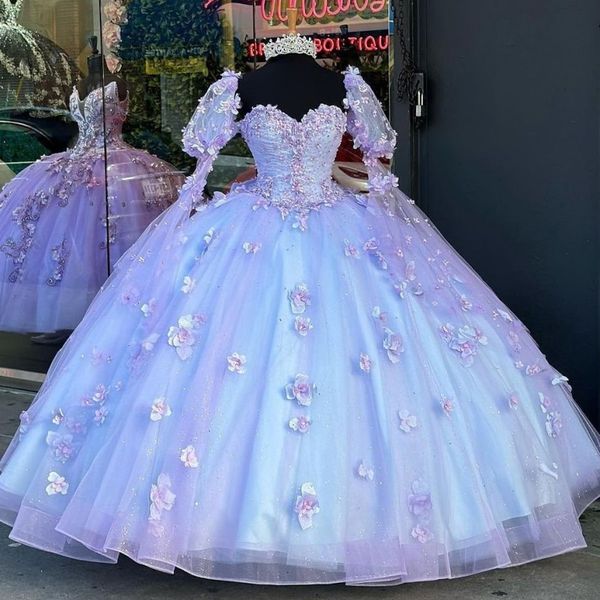 lavender princess puff sleeve sweetheart ball gown quinceanera dresses for girls beaded party gowns 3d flowers graduation, Blue;red
lavender princess puff sleeve sweetheart ball gown quinceanera dresses for girls beaded party gowns 3d flowers graduation, Blue;red