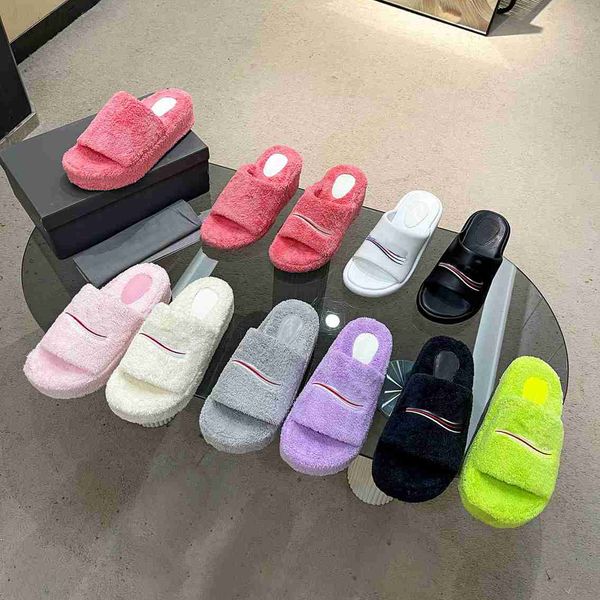 designer sandal furry slide sandal platform slippers upper electric embroidery signature logo elevated slippers muller shoes anti slip sole, Black
designer sandal furry slide sandal platform slippers upper electric embroidery signature logo elevated slippers muller shoes anti slip sole, Black