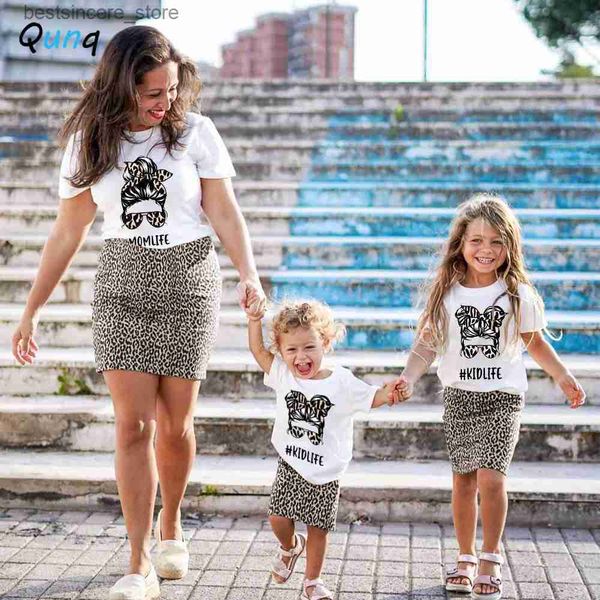 qunq summer new casual parent-child clothes o neck print pullover + leopard skirt 2 pieces set mommy and me matching outfits, Blue
qunq summer new casual parent-child clothes o neck print pullover + leopard skirt 2 pieces set mommy and me matching outfits, Blue