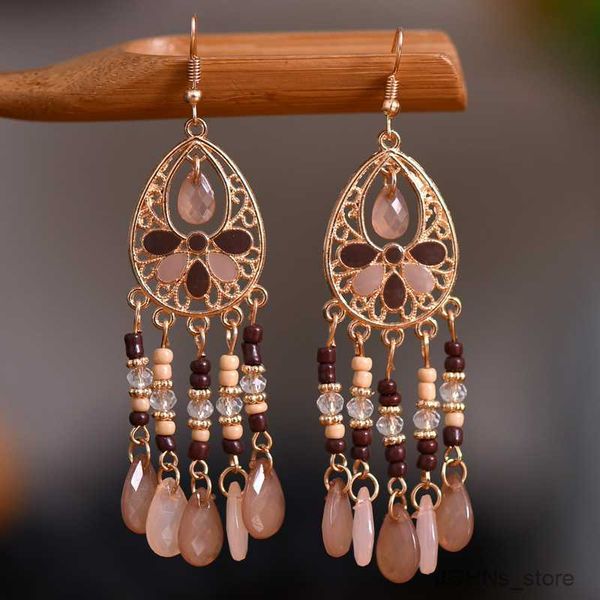 stud vintage ethnic long drop glaze flower beads earrings for women gold hollow acrylic water drop dangle earrings r230630, Golden;silver
stud vintage ethnic long drop glaze flower beads earrings for women gold hollow acrylic water drop dangle earrings r230630, Golden;silver