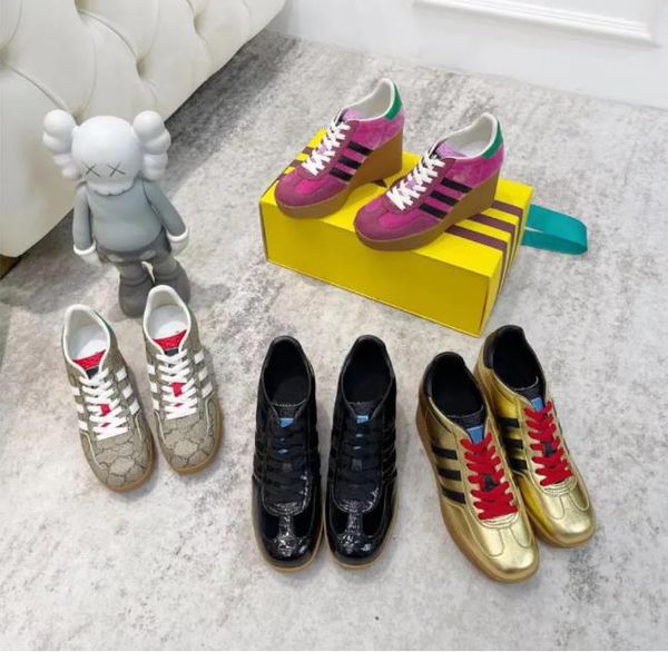 gazelle slipsole casual sneakers designers women be adorned with trefoil printing streak heel-height 9cm sneakers fashion leather rubber can, Black 
gazelle slipsole casual sneakers designers women be adorned with trefoil printing streak heel-height 9cm sneakers fashion leather rubber can, Black