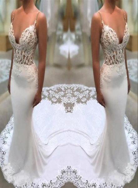 white lace appliques wedding dresses sheath spaghetti straps mermaid illusion side bridal gowns with court train1043831
white lace appliques wedding dresses sheath spaghetti straps mermaid illusion side bridal gowns with court train1043831