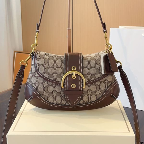 Designer Saddle Brown Handbag Single Underarm Half Moon Bag Women's Leather Capacity Shoulder Strap, Nude
Designer Saddle Brown Handbag Single Underarm Half Moon Bag Women's Leather Capacity Shoulder Strap, Nude