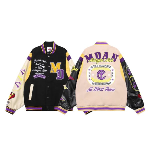 Letter Embroidery Coat Vintage Color Matching Flocking Embroidered American Baseball Uniform Bomber Jacket For Man XL, Customize
Letter Embroidery Coat Vintage Color Matching Flocking Embroidered American Baseball Uniform Bomber Jacket For Man XL, Customize
