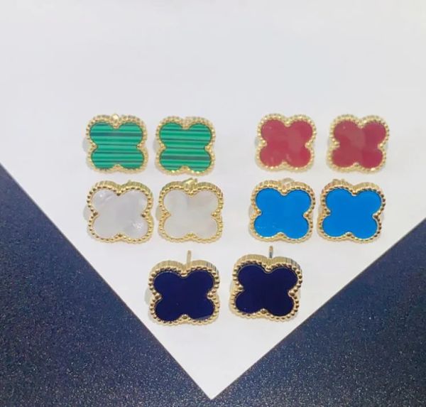 Charm Stud Earrings Two flowers 4/Four Leaf Clover Back Mother-of-Pearl Silver 18K Gold Plated Titanium Agate for Women Girls Valentine's Wedding Jewelry Gift
Charm Stud Earrings Two flowers 4/Four Leaf Clover Back Mother-of-Pearl Silver 18K Gold Plated Titanium Agate for Women Girls Valentine's Wedding Jewelry Gift