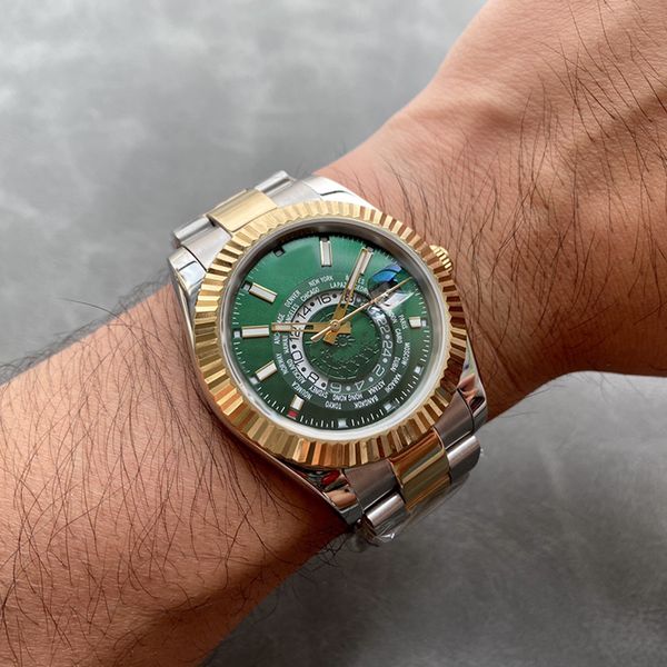 Luxury designer men's 42mm green dial watch SKY automatic mechanical movement watch stainless steel waterproof sapphire watch fashion Montre de lux gift factory
Luxury designer men's 42mm green dial watch SKY automatic mechanical movement watch stainless steel waterproof sapphire watch fashion Montre de lux gift factory