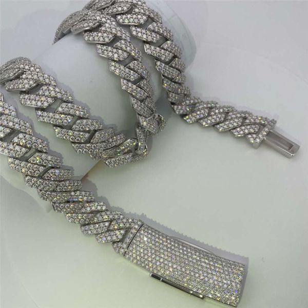 Pass Diamond Tester Gra Moissanite Diamond Chain 15Mm Wide 2Rows Sterling Sier Cuban Link Chain Rapper Hip Hop Necklace
Pass Diamond Tester Gra Moissanite Diamond Chain 15Mm Wide 2Rows Sterling Sier Cuban Link Chain Rapper Hip Hop Necklace