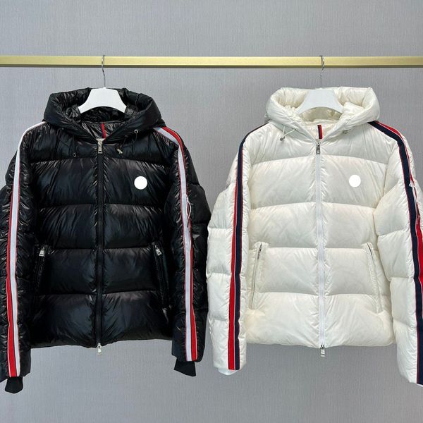 Mens Down Jacket Top Puffer Parka Coats Classic Color Webbing Double Zippers Hooded Windproof Outerwear Cold Protection Letter Badge 1-5, White1
Mens Down Jacket Top Puffer Parka Coats Classic Color Webbing Double Zippers Hooded Windproof Outerwear Cold Protection Letter Badge 1-5, White1