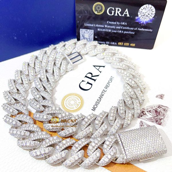 Hip Hop Jewelry 20Mm 3 Row Pass Diamond Test Vvs Moissanite Diamond Iced Out Necklace Sier Cuban Link Chain
Hip Hop Jewelry 20Mm 3 Row Pass Diamond Test Vvs Moissanite Diamond Iced Out Necklace Sier Cuban Link Chain