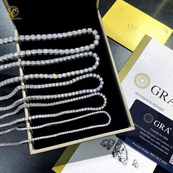Wholesale 925 Silver 10k 14k 18k Gold Plated Diamond Tennis Chain 2mm 3mm 4mm 5mm Vvs Moissanite Tennis Necklace Hiphop Jewelry
Wholesale 925 Silver 10k 14k 18k Gold Plated Diamond Tennis Chain 2mm 3mm 4mm 5mm Vvs Moissanite Tennis Necklace Hiphop Jewelry