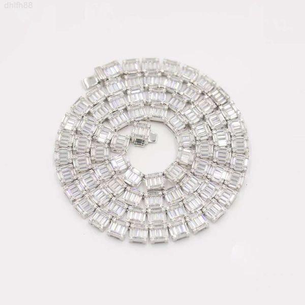 Gold Plated Silver High Quality Chain with Baguette Shape Vvs Moissanite Diamond Tennis Chain Link for Jewelry Gift
Gold Plated Silver High Quality Chain with Baguette Shape Vvs Moissanite Diamond Tennis Chain Link for Jewelry Gift