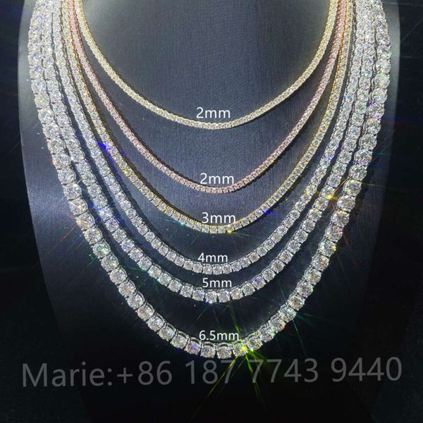 Gold Plated S925 with Moissanite Jewelry Tennis Bracelet Icedout Necklace Plated Gold Tennis Necklace Moissanite Tennis Chain