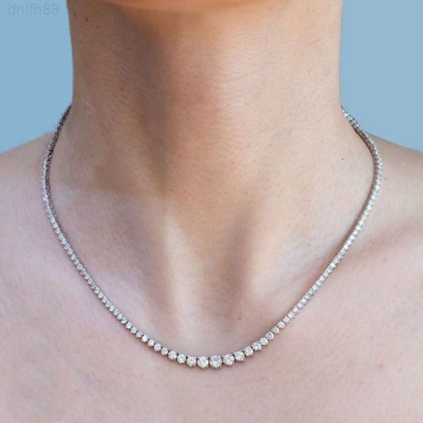 3 Prong Tennis Necklace in 14k White Gold Moissanite Tennis Eternity Chain 17" d Color Diamond Gift Tennis Chain
3 Prong Tennis Necklace in 14k White Gold Moissanite Tennis Eternity Chain 17" d Color Diamond Gift Tennis Chain