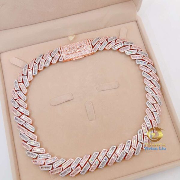 15Mm 18Mm 19Mm Hip Hop Fine Jewelry Baguette Diamond Men Necklace Sterling Sier Fully Vvs Moissanite Cuban Link Chain
15Mm 18Mm 19Mm Hip Hop Fine Jewelry Baguette Diamond Men Necklace Sterling Sier Fully Vvs Moissanite Cuban Link Chain