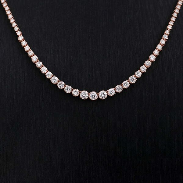 Hip Hop Decorate Jewelry 14k Solid Rose Gold 4mm to 2mm Lab Grown Diamond Graduated Tennis Necklace 17inches
Hip Hop Decorate Jewelry 14k Solid Rose Gold 4mm to 2mm Lab Grown Diamond Graduated Tennis Necklace 17inches