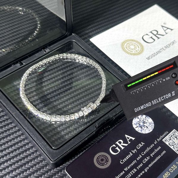 Hot Selling Pass Diamond Tester Iced Out Gra Certificate 2mm 3mm 4mm 5mm 6.5mm 925 Sterling Silver Moissanite Tennis Bracelet
Hot Selling Pass Diamond Tester Iced Out Gra Certificate 2mm 3mm 4mm 5mm 6.5mm 925 Sterling Silver Moissanite Tennis Bracelet