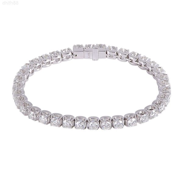 Provence Jewelry Luxury 18k White Gold 4mm Size Def Round Brilliant Cut Moissanite Tennis Bracelet Hip Hop Style
Provence Jewelry Luxury 18k White Gold 4mm Size Def Round Brilliant Cut Moissanite Tennis Bracelet Hip Hop Style