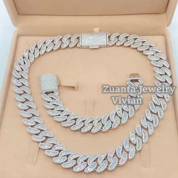 18Mm Width Baguette Diamond Chain Sterling Sier Gold Plated D Color Vvs Moissanite Jewelry Cuban Necklace
18Mm Width Baguette Diamond Chain Sterling Sier Gold Plated D Color Vvs Moissanite Jewelry Cuban Necklace
