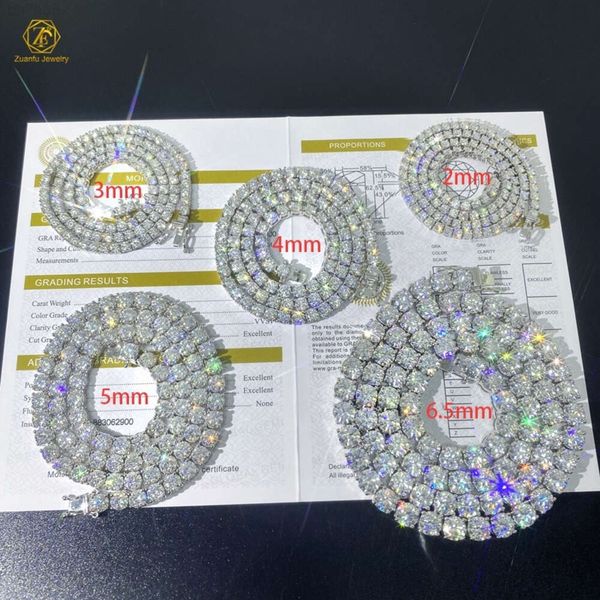 Hot Sale Tennis Chain/bracelet 2mm-6.5mm Width 925 Sterling Silver Necklace d Color Vvs1 Moissanite Tennis Link Chain Necklace
Hot Sale Tennis Chain/bracelet 2mm-6.5mm Width 925 Sterling Silver Necklace d Color Vvs1 Moissanite Tennis Link Chain Necklace