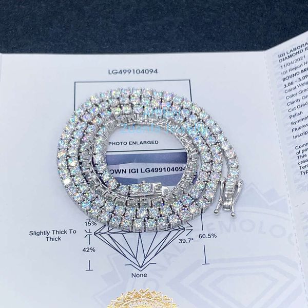Igi Certificate Hpht 925 Sterling Silver Necklace Solid Gold Lab Grown Diamond Tennis Chain
Igi Certificate Hpht 925 Sterling Silver Necklace Solid Gold Lab Grown Diamond Tennis Chain