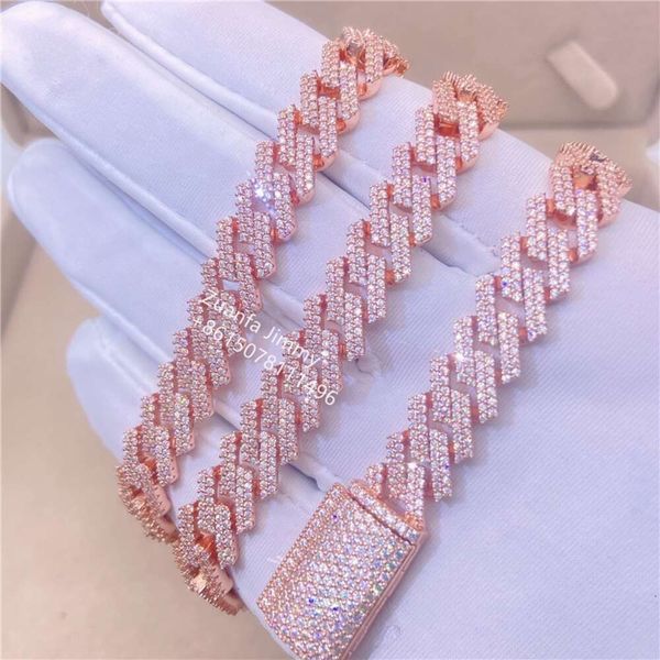 Pass Diamond Tester In Stock Iced Out Two Row Stone Rose Gold 10Mm Vvs Moissanite Cuban Chain Necklace
Pass Diamond Tester In Stock Iced Out Two Row Stone Rose Gold 10Mm Vvs Moissanite Cuban Chain Necklace