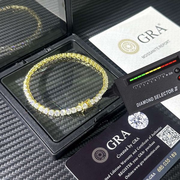Trendy Bracelets Pass Diamond Tester 925 Silver 3mm 4mm Moissanite Tennis Chain Hip Hop Diamond Tennis Bracelet Men and Women
Trendy Bracelets Pass Diamond Tester 925 Silver 3mm 4mm Moissanite Tennis Chain Hip Hop Diamond Tennis Bracelet Men and Women