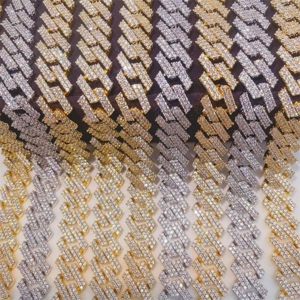 Sterling Sier 14K/ Gold Plated 9 Inches Cuban Chain 12-16Mm 2Row Width Vvs Moissanite Wholesale Cuban Link Chain
Sterling Sier 14K/ Gold Plated 9 Inches Cuban Chain 12-16Mm 2Row Width Vvs Moissanite Wholesale Cuban Link Chain
