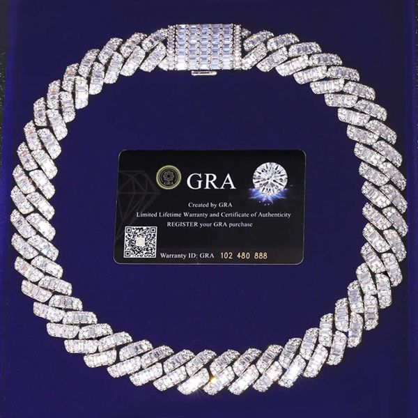 Hip Hop Fine Jewelry Baguette Diamond Men Necklace Sterling Silver Vvs Moissanite Luxury Cuban Link Chain
Hip Hop Fine Jewelry Baguette Diamond Men Necklace Sterling Silver Vvs Moissanite Luxury Cuban Link Chain