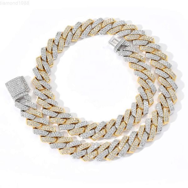14mm Two Tones Men's Gift Full Diamonds Two Rows Moissanite Jewelry Gold Silver Rose Plated Hip Hop Bling Cuban Link Chain Neckl
14mm Two Tones Men's Gift Full Diamonds Two Rows Moissanite Jewelry Gold Silver Rose Plated Hip Hop Bling Cuban Link Chain Neckl