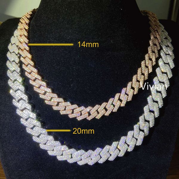 14mm 20mm Mens Necklaces Fashion Silver 925 Hip Hop Bling Jewelry Bust Down Moissanite Cuban Link Chain
14mm 20mm Mens Necklaces Fashion Silver 925 Hip Hop Bling Jewelry Bust Down Moissanite Cuban Link Chain