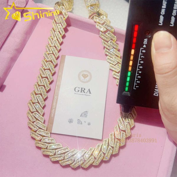 Hot Sale Yellow Gold Plated Vvs Moissnaite Iced Out Hip Hop Jewelry S925 Moissanite Cuban Chain Necklace for Men
Hot Sale Yellow Gold Plated Vvs Moissnaite Iced Out Hip Hop Jewelry S925 Moissanite Cuban Chain Necklace for Men