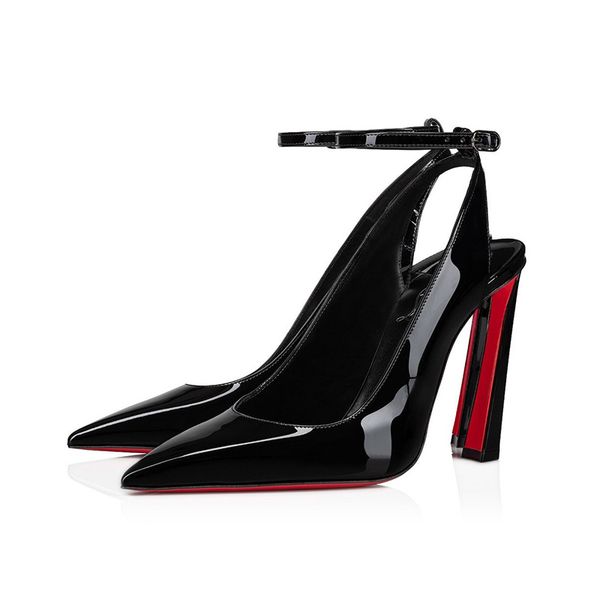 Patent Calf leather 100mm Pumps ankle strap slanted Heels pointed toe High sandals womens Luxury Designer Slip-on Evening Party fashion shoes factory footwear, Black
Patent Calf leather 100mm Pumps ankle strap slanted Heels pointed toe High sandals womens Luxury Designer Slip-on Evening Party fashion shoes factory footwear, Black