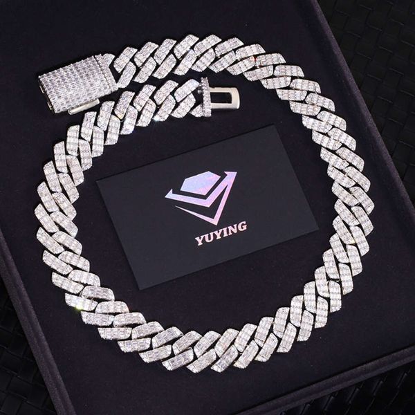 Rapper Fashion Design 20mm Wide Cuban Link Chain S925 Silver Baguette Vvs Moissanite with Gra Certificate Gold Plated Necklace
Rapper Fashion Design 20mm Wide Cuban Link Chain S925 Silver Baguette Vvs Moissanite with Gra Certificate Gold Plated Necklace