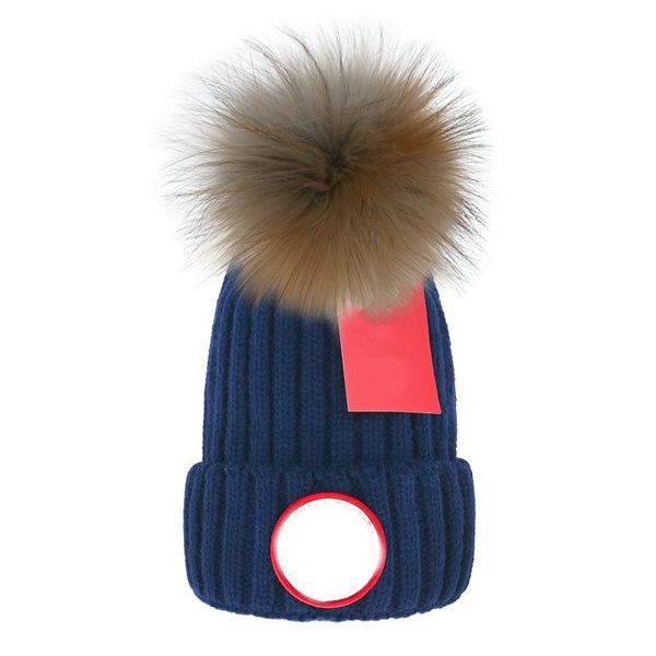 

Designer Beanie Bonnet Hat Winter Cap Knitted Beanie Woolen Hat Men Women Chunky Knit Thick Warm Faux Fur Pom Beanies Hats Female Bonnet high-quality s s, Red