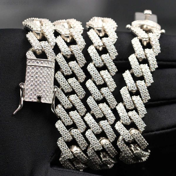 16mm Wide Shining with Iridescent Light Vvs Clarity 2 Rows Moissanite Pure 925 Silver Cuban Link Chain
16mm Wide Shining with Iridescent Light Vvs Clarity 2 Rows Moissanite Pure 925 Silver Cuban Link Chain