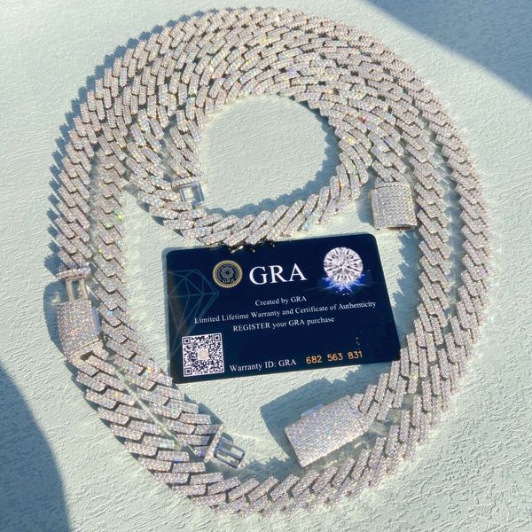 Custom 12mm 13mm 14mm 15mm 16mm 18mm Width Two Rows Vvs Moissanite Silver 925 Women Necklace Cuban Chain
Custom 12mm 13mm 14mm 15mm 16mm 18mm Width Two Rows Vvs Moissanite Silver 925 Women Necklace Cuban Chain