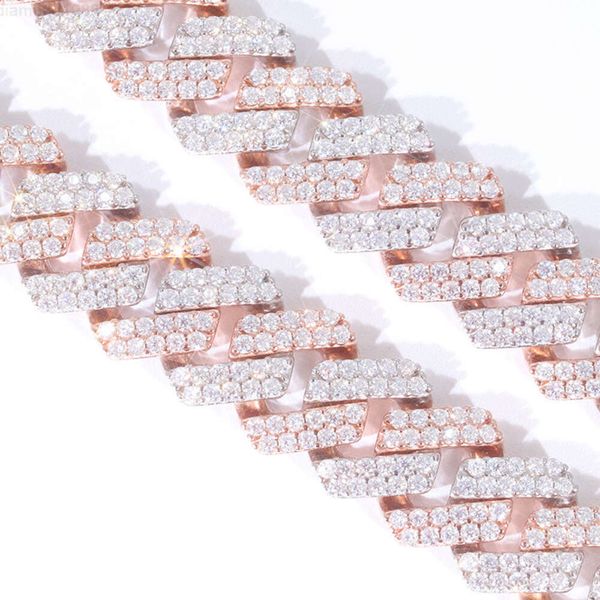 Luxury Bling White and Pink 15mm 2rows S925 Plated Solid Gold Insert Vvs Moissanite Cuban Link Chain with Free Custom
Luxury Bling White and Pink 15mm 2rows S925 Plated Solid Gold Insert Vvs Moissanite Cuban Link Chain with Free Custom
