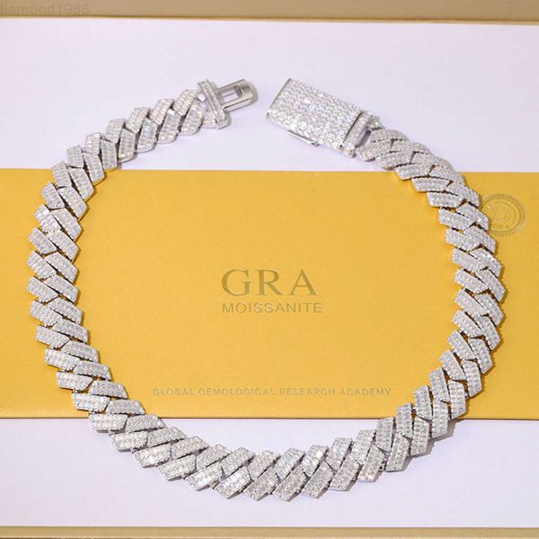 Custom Jewelry 20mm 925 Sterling Silver Vvs Baguette Moissanite Diamond Iced Out Heavy Cuban Link Chain
Custom Jewelry 20mm 925 Sterling Silver Vvs Baguette Moissanite Diamond Iced Out Heavy Cuban Link Chain