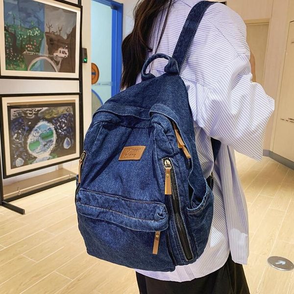Factory wholesale shoulder bags 2 colors Harajuku wind large capacity denim backpacks college wind canvas student bag outdoor sports leisure travel backpack 8068#, Blue
Factory wholesale shoulder bags 2 colors Harajuku wind large capacity denim backpacks college wind canvas student bag outdoor sports leisure travel backpack 8068#, Blue