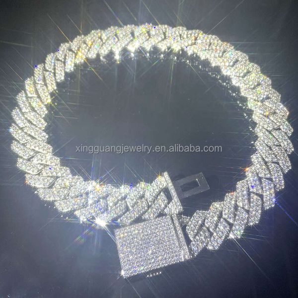 Xingguang Heavy Sterling Silver 925 with 20mm Wide 2rows Moissanite Refracted Rainbows Cuban Link Chain
Xingguang Heavy Sterling Silver 925 with 20mm Wide 2rows Moissanite Refracted Rainbows Cuban Link Chain