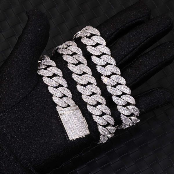 Hiphop Fashion Design 15mm Wide 925 Silver with Gra Trapezoid Moissanite Diamond Cuban Link Chain for Rapper Necklace
Hiphop Fashion Design 15mm Wide 925 Silver with Gra Trapezoid Moissanite Diamond Cuban Link Chain for Rapper Necklace